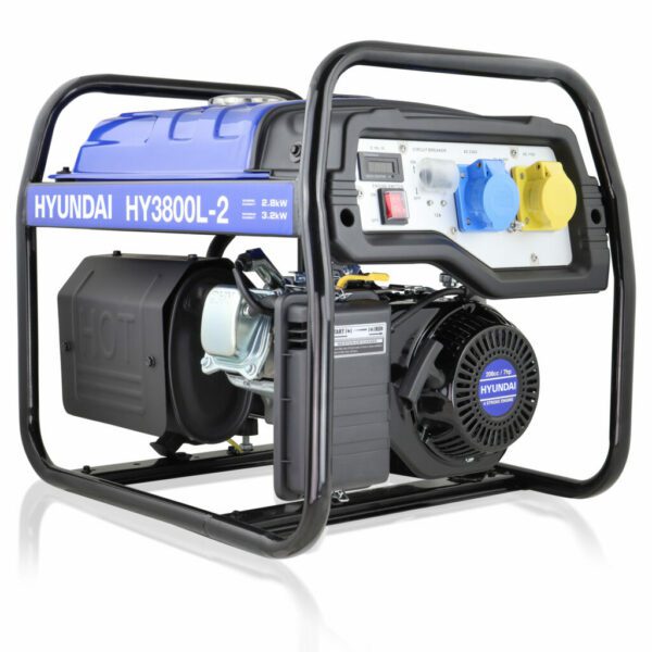 Hyundai HY3800L-2 3.2kW / 4.00kVa* Recoil Start Site Petrol Generator