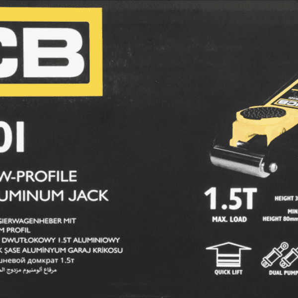 JCB 1.5 Tonne Low-Profile, Double-Pump Aluminium Trolley Jack JCB-TH31501
