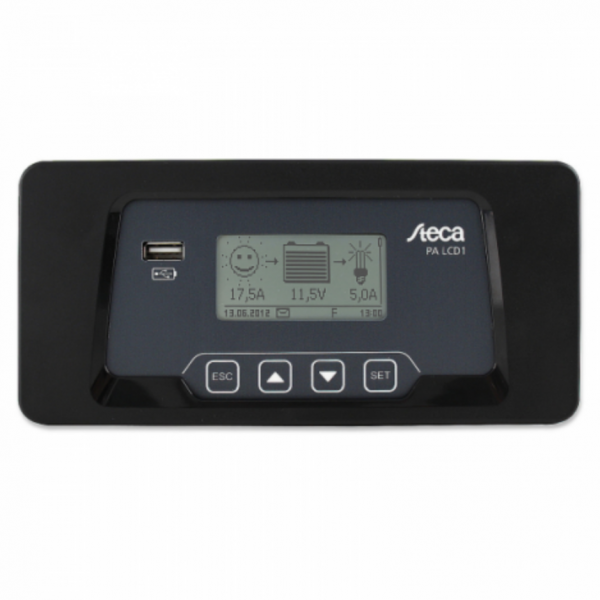 steca pa lcd1 remote meter / display with 5m cable for steca solarix 20a dual battery solar charge controller