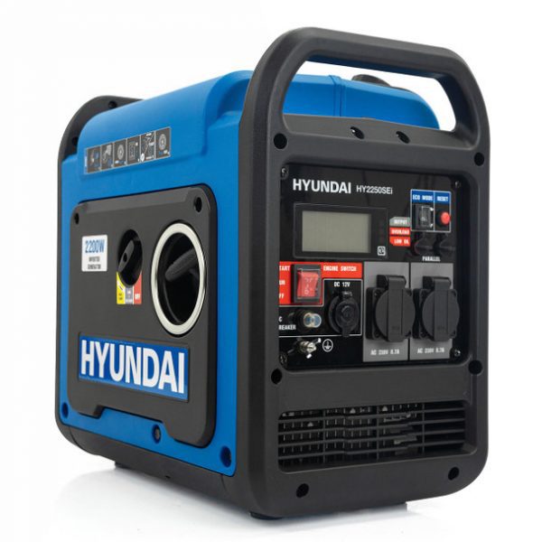 Hyundai 2200W / 2.2kW Petrol Inverter Generator, Electric Start, Pure Sine Wave Output, Lightweight, Quiet Running | HY2250SEi